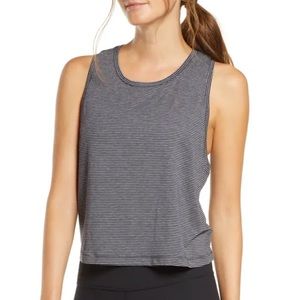 NWT Zella Work For It Racerback Stripe Tank - Black/Gray - M